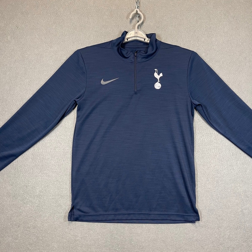Tottenham Hotspur Sweatshirt Men Small Blue Nike Dri-FIT 1/4 Training Top Soccer
